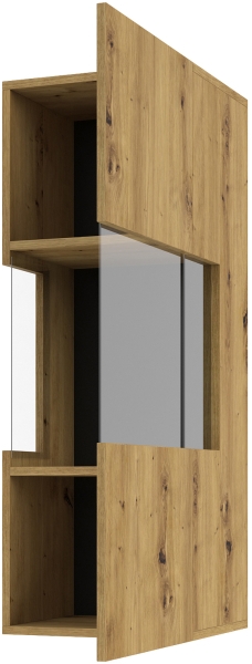 Стенна витрина Ава с 1 лява/дясна врата дъб артизан и черен мат