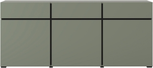 Скрин Крос с 3 врати и 3 чекмеджета борово зелено и черен мат
