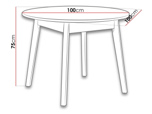 Трапезна маса Икон 7 с ПДЧ плот с диаметър 100 см и избор на цвят и метални крака