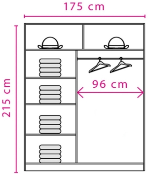 Спален комплект Ефект бор андерсен и дъб ланселот с избор на размер на гардероб