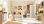 Колекция за младежка стая Пиксел дъб бискит, бял мат и сив