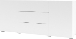 Скрин Ава с 2 врати и 3 чекмеджета стоящ или за стенен монтаж бял мат