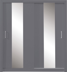 Гардероб Дука с 2 плъзгащи врати и огледало с дължина 200 см антрацит