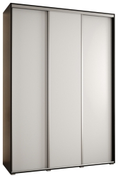 Гардероб Давос 1 с 3 плъзгащи врати с дълбочина 45 см черен и бял мат с дръжки сребро с дължина 150, 160, 170, 180, 190 или 200 см