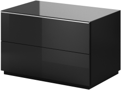 ТВ шкаф Хелио с 1 клапваща врата с дължина 80 см черен мат и черно стъкло