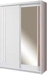 Гардероб Ефект с 2 плъзгащи врати и огледало бор андерсен с дължина 150, 175 и 200 см