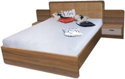 Легло Ефект в комплект с 2бр. нощни шкафчета орех колумбия и конго мат за матрак с размер 160/200 см