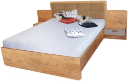 Легло Ефект в комплект с 2бр. нощни шкафчета дъб ланселот и конго мат за матрак с размер 160/200 см