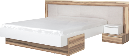 Легло Морена бял мат и орех балтимор за матрак с размер 160/200 см