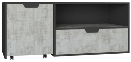 ТВ шкаф Нано с 1 чекмедже и ниша с подвижен контейнер графит и енигма