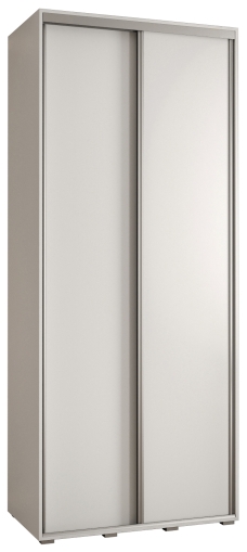 Гардероб Давос 1 с 2 плъзгащи врати с дълбочина 45 см бял мат с дръжки сребро с дължина 100, 110, 120, 130 или 140 см