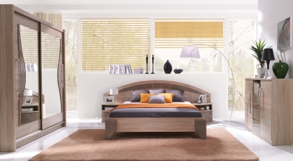 Спален комплект Доме 2-1 дъб сонома и капучино гланц с избор на размер на гардероб