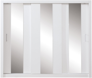 Гардероб Дука с 3 плъзгащи врати и огледало с дължина 250 см бял мат