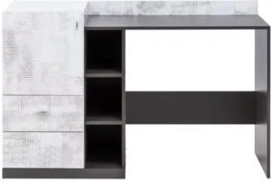 Бюро Табло с 1 врата, 2 чекмеджета и 3 ниши графит, бял мат и атлантик