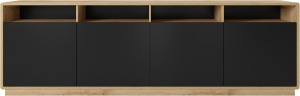 Скрин Астон с 4 врати и 4 ниши дъб таурус и черен мат