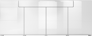 Скрин Толедо с 4 врати и 1 двойно чекмедже бял гланц