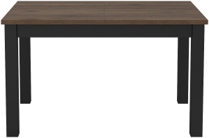 Трапезна разтегателна маса Олин с плот 130-175/85 см  орех окапи и черен мат