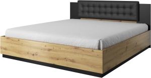 Спален комплект Сигма с легло без място за съхранение дъб артизан и черен мат