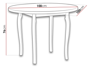 Трапезна маса Поли 3 с ПДЧ плот с диаметър 100 см и избор на цвят