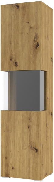 Витрина Ава с 1 лява/дясна врата стояща или за стенен монтаж дъб артизан и черен мат