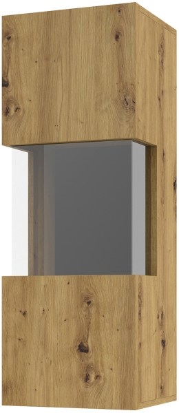 Стенна витрина Ава с 1 лява/дясна врата дъб артизан и черен мат