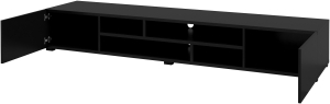 ТВ шкаф Коби с 2 врати и 4 ниши стоящ или за стенен монтаж черен оникс