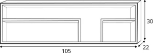 Модулна комбинация В Пиксел дъб бискит, бял мат и сив