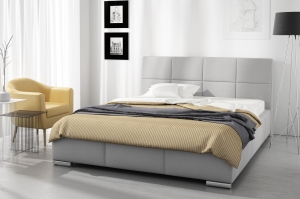 Тапицирано легло Монако с ракла за съхранение за матрак с размери 120, 140, 160, 180, 200/ 200 см и избор на дамаска