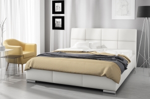 Тапицирано легло Монако с ракла за съхранение за матрак с размери 120, 140, 160, 180, 200/ 200 см и избор на дамаска