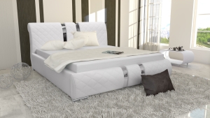 Тапицирано легло Нико с ракла за съхранение за матрак с размери 120, 140, 160, 180, 200/ 200 см и избор на дамаска