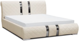 Тапицирано легло Нико с ракла за съхранение за матрак с размери 120, 140, 160, 180, 200/ 200 см и избор на дамаска