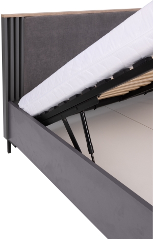 Легло Алмо с повдигащ механизъм за матрак с размер 160/200 см дъб естана и антрацит