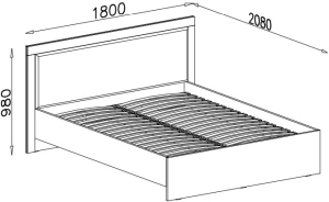 Легло Смарт с тапицирана табла и повдигащ механизъм за матрак с размер 160/200 см дъб сонома