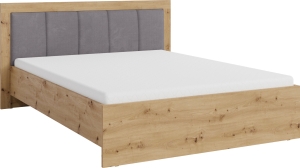 Легло Смарт с тапицирана табла и повдигащ механизъм за матрак с размер 160/200 см дъб артизан