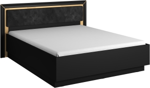 Спален комплект Арно с избор на легло и гардероб с 4 врати и 3 чекмеджета  с дължина 199 см черен мат и златисто