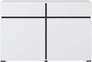 Скрин Крос с 2 врати и 2 чекмеджета бял и черен мат