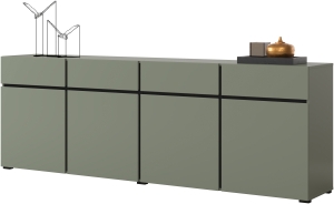 Скрин Крос с 4 врати и 4 чекмеджета борово зелено и черен мат