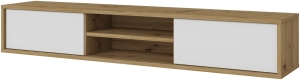 ТВ шкаф Фрида с 2 клапващи врати и 2 ниши стоящ или за стенен монтаж дъб артизан и бял мат