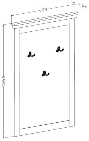 Стенен панел закачалка Евора с рафт и 3 единични закачалки избелен ясен и дъб лефкас