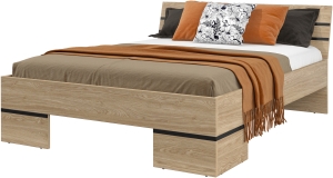 Спален комплект Виола маслен дъб с избор на размер на легло и гардероб с 5 врати и огледало с дължина 225 см