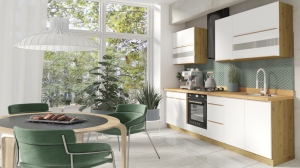 Модулна кухня Гламър бял мат с избор на цвят на корпус и обков