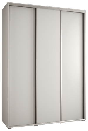 Гардероб Давос 1 с 3 плъзгащи врати с дълбочина 45 см бял мат с дръжки сребро с дължина 150, 160, 170, 180, 190 или 200 см