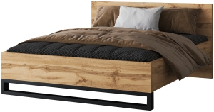 Спален комплект Хале с избор на размер на легло и гардероб с 3 врати и 2 чекмеджета с дължина 145 см дъб вотан