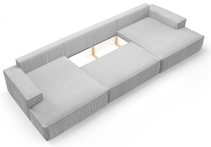 П-образен диван Нову U с избор на дамаска