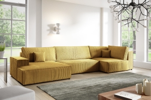 П-образен диван Нову XL с избор на дамаска