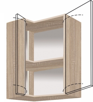 Горен кухненски ъглов шкаф десен Глобал с 2 врати 40/70 см
