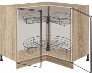 Долен кухненски шкаф Премио ъглов с 2 врати и механизъм 90/90 см