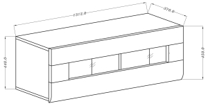 Хоризонтална стенна витрина Толедо с 1 повдигаща врата  антрацит гланц и дъб грандсон