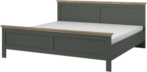 Спален комплект Евора тъмно зелен и дъб лефкас с избор на размер на легло и гардероб