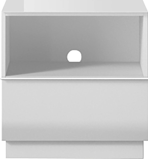 ТВ шкаф Хелио с 1 чекмедже и ниша с дължина 50 см бял мат и бяло стъкло